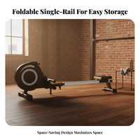 Rowing Machine, Foldable Single Rail, Quiet Home Fitness Equipment, Adjustable, Aerobic Training