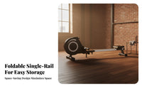 Rowing Machine, Foldable Single Rail, Quiet Home Fitness Equipment, Adjustable, Aerobic Training