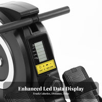 Rowing Machine, Foldable Single Rail, Quiet Home Fitness Equipment, Adjustable, Aerobic Training