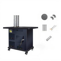 Smokeless Gasification Stove, Cast Iron, Wood Burner, Indoor Heating, Portable Rural Cooking Stove