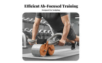 Ab Roller, 4-Wheel, Elbow Support, Automatic Rebound, Home Gym, Sturdy, Easy to Use