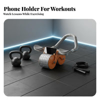 Ab Roller, 4-Wheel, Elbow Support, Automatic Rebound, Home Gym, Sturdy, Easy to Use