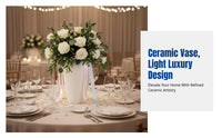 Modern Ceramic Vase, Minimalist Decorative Flower Holder, Luxury Centerpiece for Living Room, For Faux or Live Flowers