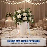 Modern Ceramic Vase, Minimalist Decorative Flower Holder, Luxury Centerpiece for Living Room, For Faux or Live Flowers
