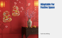 Chinese New Year Glass Sticker, 3D Flocked Gold Cartoon Horse, Seasonal Holiday Decoration, Zodiac 2026, Living Room Decor