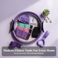 Pilates Ring, Stretching Fitness Set, Home Exercise Accessories, Elastic Bands