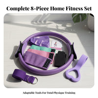 Pilates Ring, Stretching Fitness Set, Home Exercise Accessories, Elastic Bands