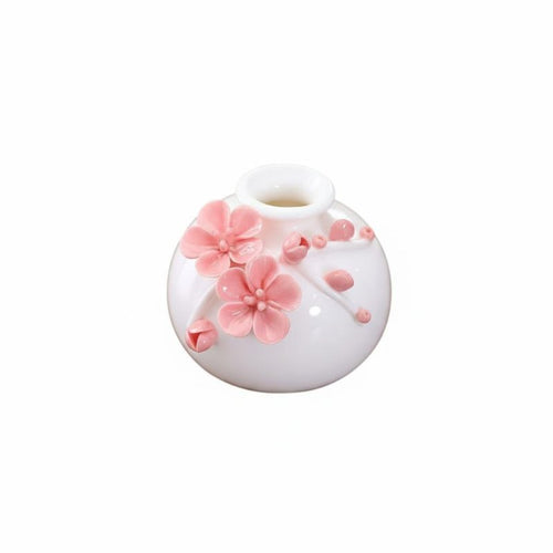 Ceramic Desktop Vase, Floral Accent, Artistic Living Room Decor