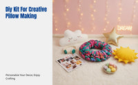 Donut Pillow, DIY Hand-Knitted Kit, Chunky Yarn, Soft Scandinavian Home Decor