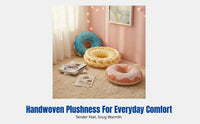 Donut Pillow, DIY Hand-Knitted Kit, Chunky Yarn, Soft Scandinavian Home Decor