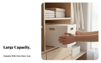 Japanese Style Storage Box, Large Capacity, Thickened Rectangular Organizer, With Casters, Minimalist Cream, Easy Assembly