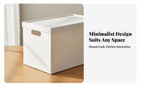 Japanese Style Storage Box, Large Capacity, Thickened Rectangular Organizer, With Casters, Minimalist Cream, Easy Assembly