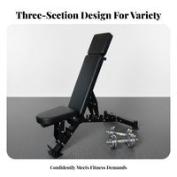 Three-Section Adjustable Dumbbell Bench, Multi-Functional, Sit-Up, Home