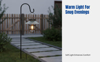 Solar Powered Vintage Lantern, Outdoor Hanging Lantern, Filament Bulb, Warm Light, Lawn, Garden, Homestay Decor