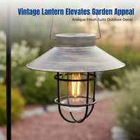 Solar Powered Vintage Lantern, Outdoor Hanging Lantern, Filament Bulb, Warm Light, Lawn, Garden, Homestay Decor