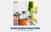 European Peacock Planter, Iron Flower Pot Stand, Outdoor Decorative Holder