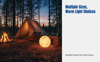 Waterproof Solar Moon Light, Outdoor Camping Lamp, Garden Landscape Ambient Lighting for Villa, Guesthouse, IP65, Warm Cream