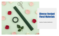 Floral Stem Wire, Green Tape Wrapped, Flexible Iron Wire for DIY Flower Arrangement Support and Handcrafts