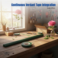 Floral Stem Wire, Green Tape Wrapped, Flexible Iron Wire for DIY Flower Arrangement Support and Handcrafts