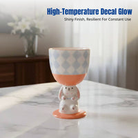 Creative Hare Base Glass, Cute Goblet, High-Temperature Glazed Mug, Gift for Girls, Birthday, Valentine's Day, Bridesmaid, Companionship