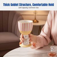 Creative Hare Base Glass, Cute Goblet, High-Temperature Glazed Mug, Gift for Girls, Birthday, Valentine's Day, Bridesmaid, Companionship