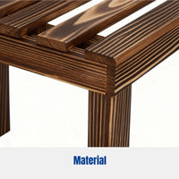Wooden Stand, Carbonized Multi-Tier Step Shelf, Indoor Outdoor Plant Holder, Anti-Tip Storage Rack