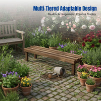 Wooden Stand, Carbonized Multi-Tier Step Shelf, Indoor Outdoor Plant Holder, Anti-Tip Storage Rack