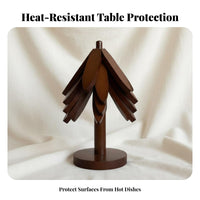 Bamboo Heat Insulation Mat, Anti-Scald Tableware Pad, Minimalist Dining Placemat, Walnut Color, Home Table Decor, High