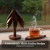 Bamboo Heat Insulation Mat, Anti-Scald Tableware Pad, Minimalist Dining Placemat, Walnut Color, Home Table Decor, High