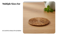 Rattan Pot Mat, Heat Resistant Bowl Pad, Handmade Table Placemat