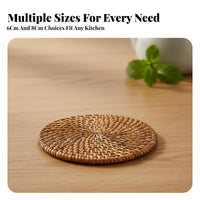 Rattan Pot Mat, Heat Resistant Bowl Pad, Handmade Table Placemat