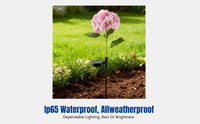 Solar Garden Hydrangea Flower Light, Outdoor Waterproof, Decorative Lawn Stake, Energy Efficient