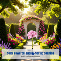 Solar Garden Hydrangea Flower Light, Outdoor Waterproof, Decorative Lawn Stake, Energy Efficient