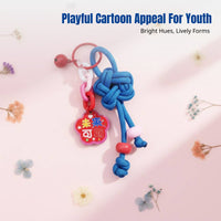 Handmade Woven Keychain, Cute Cartoon Decoration, DIY Bag Charm, Gift for Couples & Friends