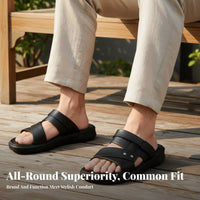 Men's Summer Sandals, Slip-On Breathable Beach Slides, Anti-Slip, Wear-Resistant, doubleWear relaxed Shoes