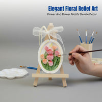 Plaster Doll DIY Painting Kit, Embossed Flower Hanging Decoration, Creative Handcraft for Team Building, Flower Scented Plaque