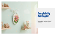 Plaster Doll DIY Painting Kit, Embossed Flower Hanging Decoration, Creative Handcraft for Team Building, Flower Scented Plaque