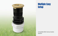 360° adjustable sprinkler for automatic coverage.
