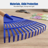 Kids Detachable Foliage Rake, Garden Tool, Wooden Handle, Universal Lawn