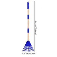 Kids Detachable Foliage Rake, Garden Tool, Wooden Handle, Universal Lawn