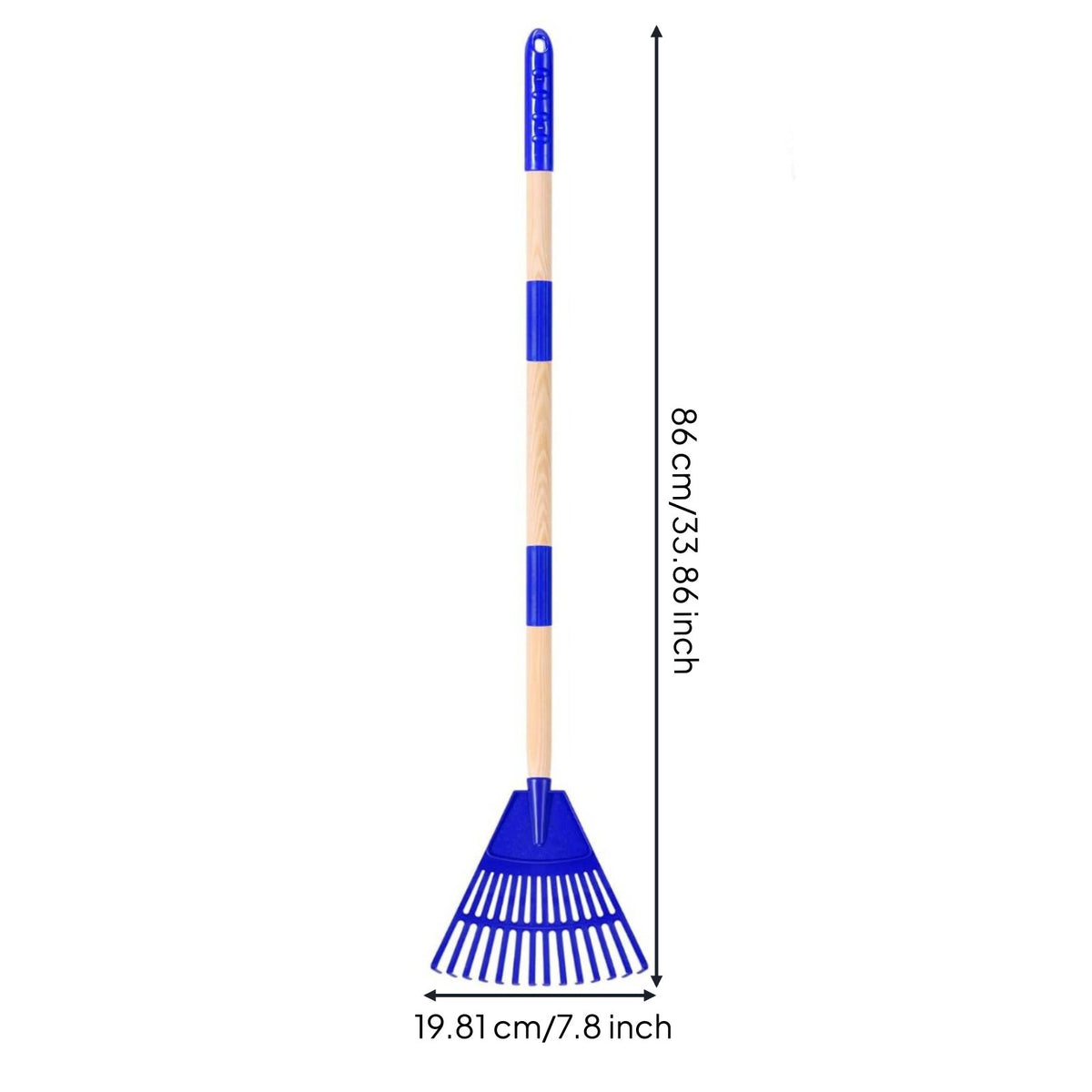 Kids Detachable Foliage Rake, Garden Tool, Wooden Handle, Universal Lawn