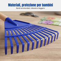Kids Detachable Foliage Rake, Garden Tool, Wooden Handle, Universal Lawn