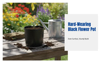 Black Flower Pot, sturdy Nursery Pot, Home Garden Planter, minimalist design