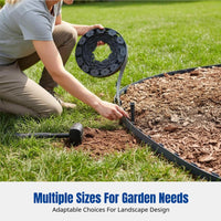 Garden Edging Border, L-Shaped Plastic Lawn Divider, Flexible Landscaping Strip, Grass Stone Separator