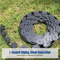 Garden Edging Border, L-Shaped Plastic Lawn Divider, Flexible Landscaping Strip, Grass Stone Separator