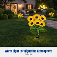 Solar Sunflower Garden Stake Light, Outdoor Waterproof Lawn Light, Decorative Flower for Yard, Balcony, Villa