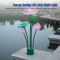 3D Simulated Lotus LED Light, Outdoor Waterproof Landscape Lamp, Pond, Lake, Garden Decoration