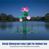 3D Simulated Lotus LED Light, Outdoor Waterproof Landscape Lamp, Pond, Lake, Garden Decoration