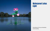 3D Simulated Lotus LED Light, Outdoor Waterproof Landscape Lamp, Pond, Lake, Garden Decoration