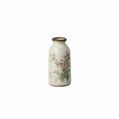 Crackle Glaze Ceramic Flower Vase, Vintage Design Planter, Decorative Pot for Lush Desktop Display